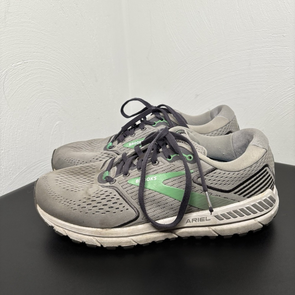 Brooks Ariel 20 Shoes Womens Sz 9.5 Wide Running Gray/Green Athletic 1203151D076